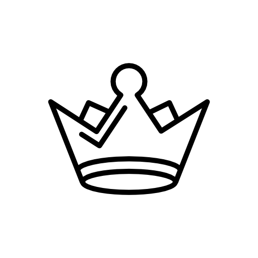 Royal crown outline with circular center tip variant