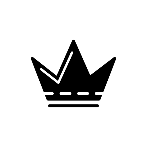 Royal crown silhouette with white details and pointed tips
