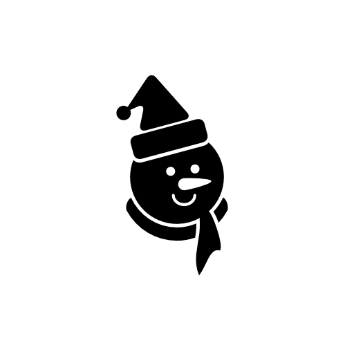 Snowman black head covered with a bonnet