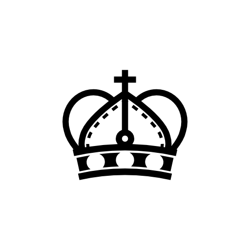 Royal crown with round sides and cross symbol variant