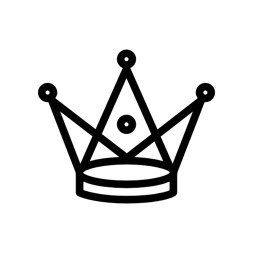 Crown made up of tall triangles with small circles