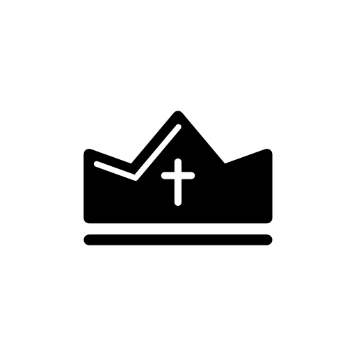 Religious crown silhouette with cross symbol