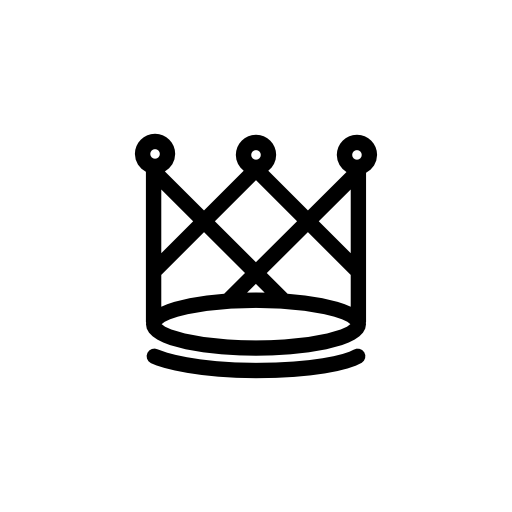 Crown made of criss cross lines and circle shapes