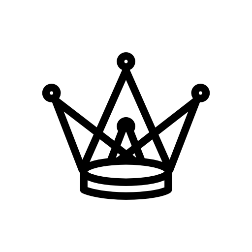 Royal crown triangular outline with circular tips
