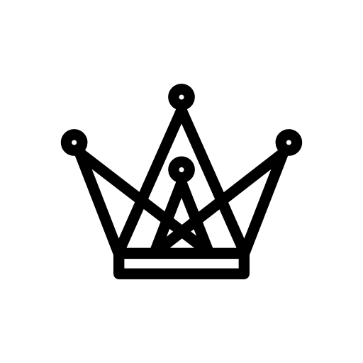 Royal crown made of triangle outlines and circle shapes