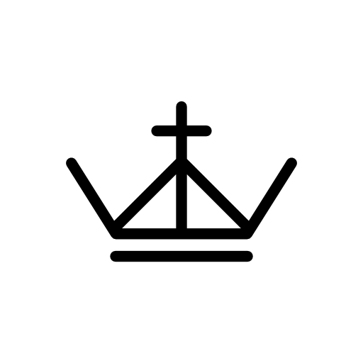 Royal crown lines with cross