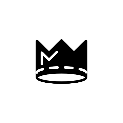 Crown silhouette with white line details