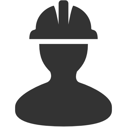 Construction worker with helmet