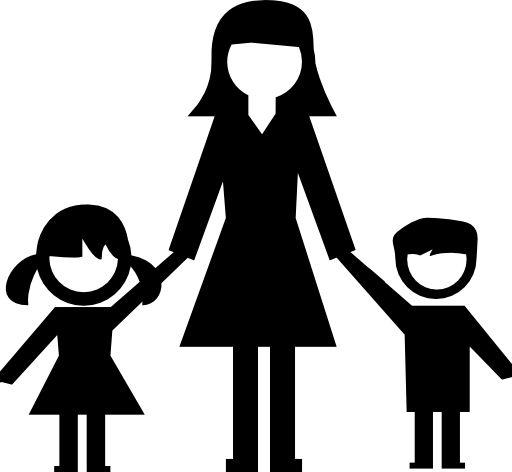 Woman with kids
