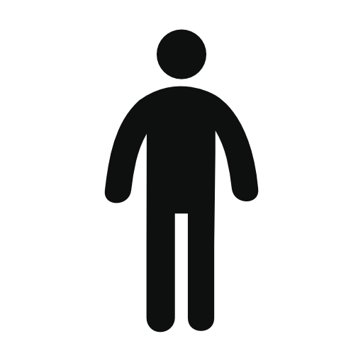 Standing frontal man silhouette