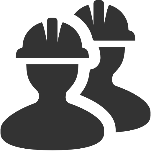Construction workers silhouette