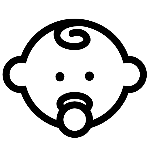 Baby head outline with pacifier
