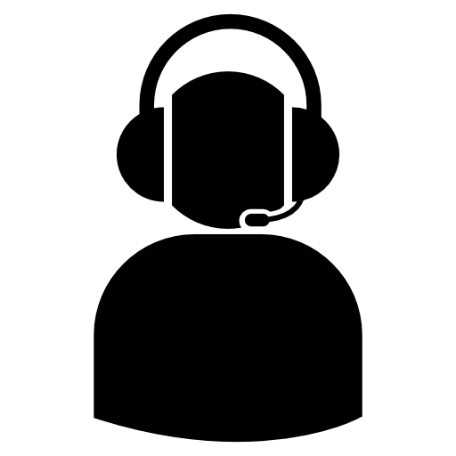 User with headset silhouette