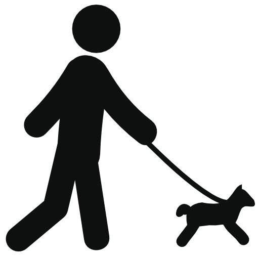 Person walking with dog