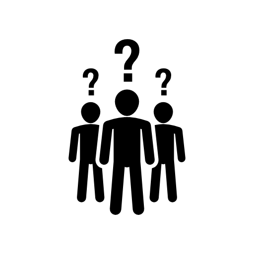 Human group with questions and doubts