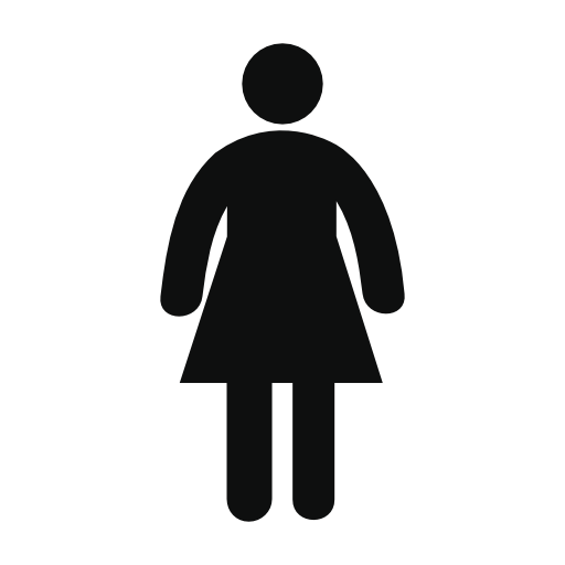 Standing woman silhouette in a dress