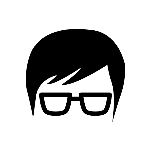 Face with hair and eyeglasses