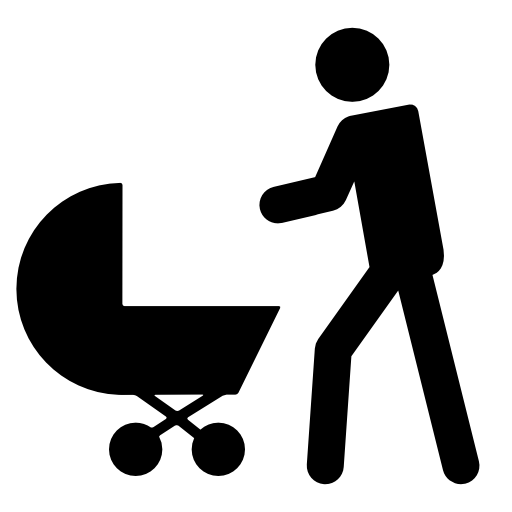 Father with baby stroller