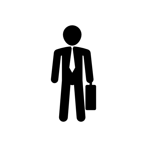 Businessman standing with a suitcase