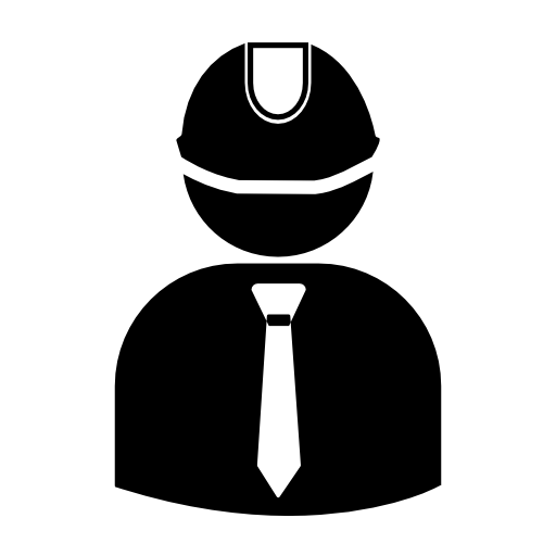 Engineer wearing hard hat with suit and tie