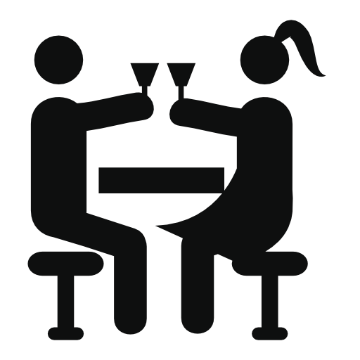 Couple drinking in a bar