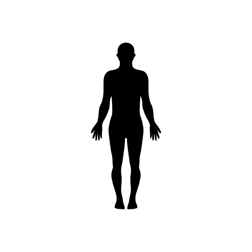 Standing human body silhouette
