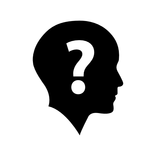 Bald head with question mark