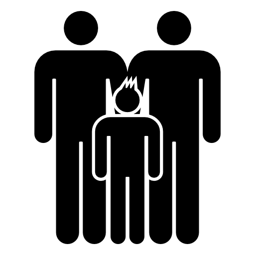 Male family of three persons