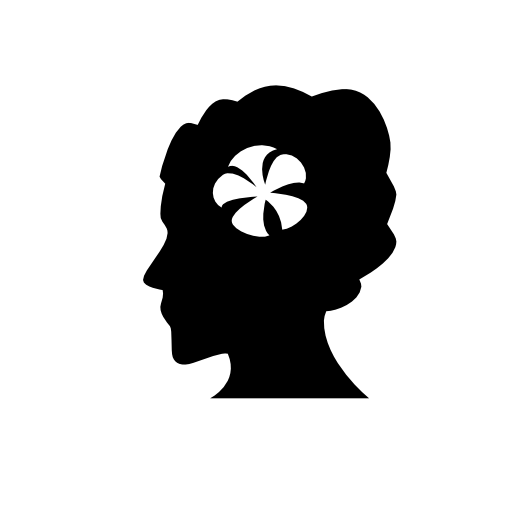 Woman head silhouette with a flower in a spa