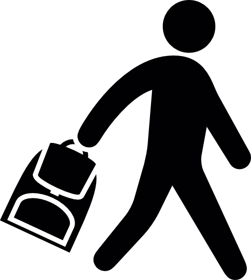 Schoolboy carrying a bag