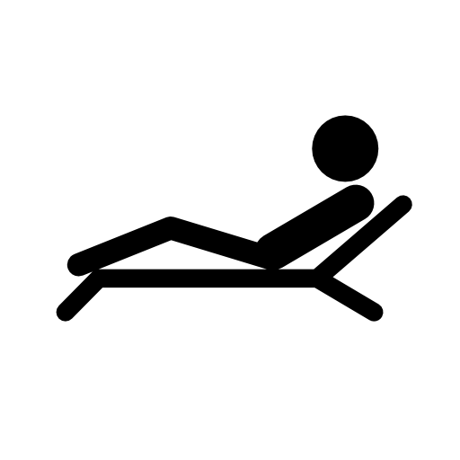 Man lying on a deck chair of a spa