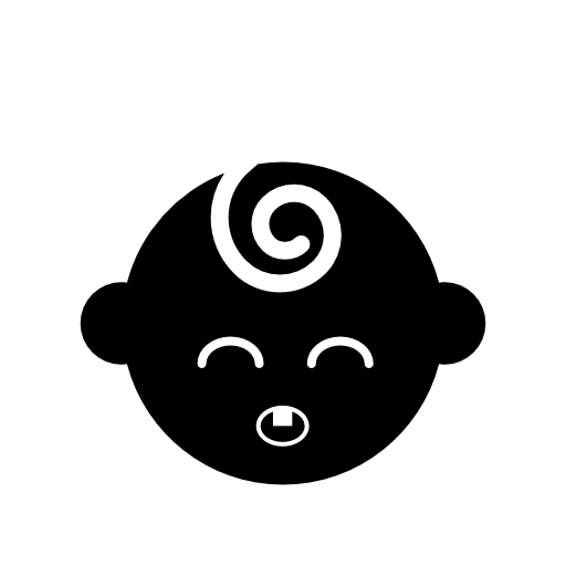 Black baby head with closed eyes