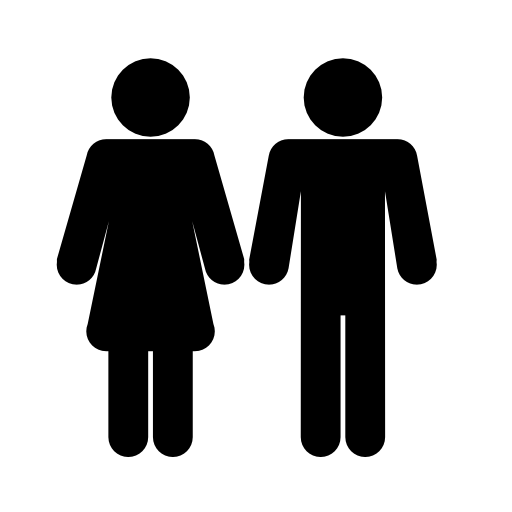 Female and male shapes silhouettes
