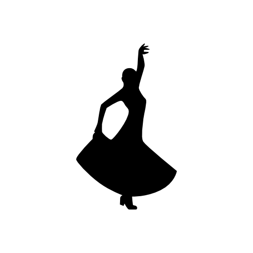 Flamenco dancing silhouette of a woman