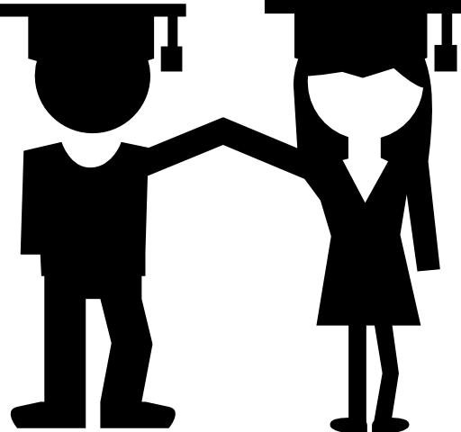 Man and woman graduates couple