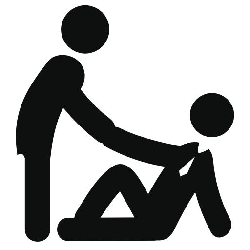 Person helping other to get up from the floor