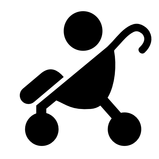 Baby on stroller side view silhouette