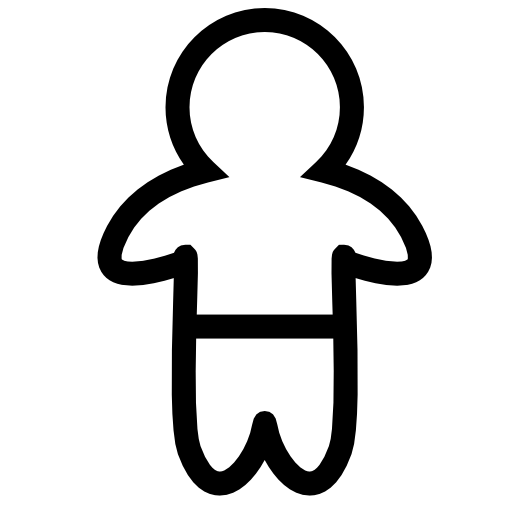 Baby standing outline with pants