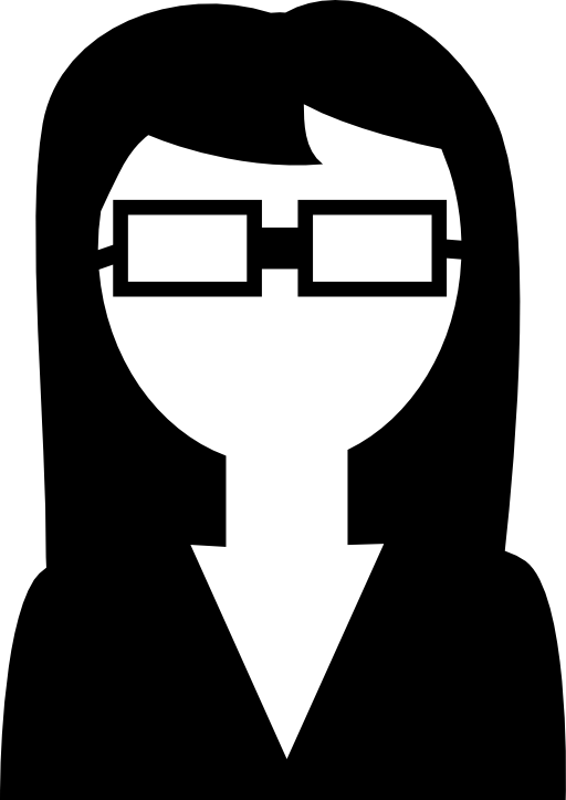 Female science expert with eyeglasses