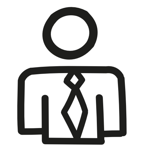 Business man hand drawn outline