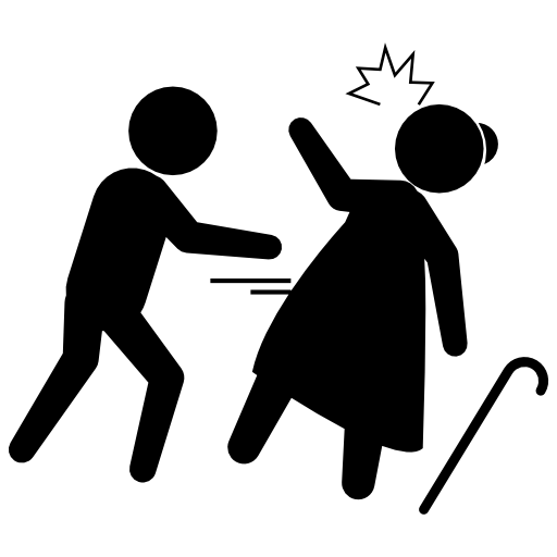 Criminal stealing an old woman