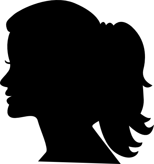 Woman head side silhouette