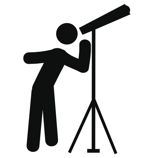 Man looking by a telescope
