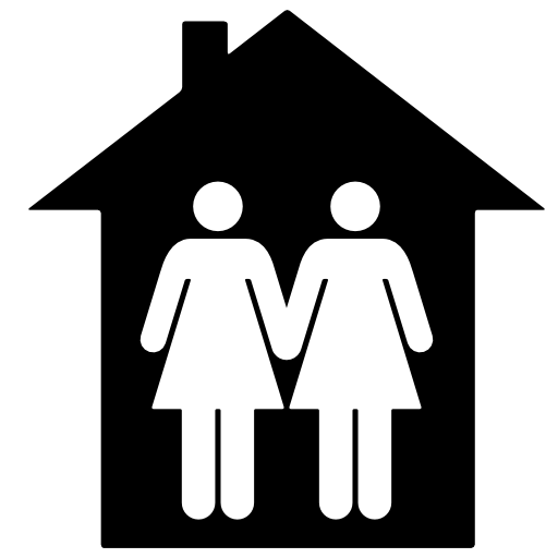 Couple of two women in a house