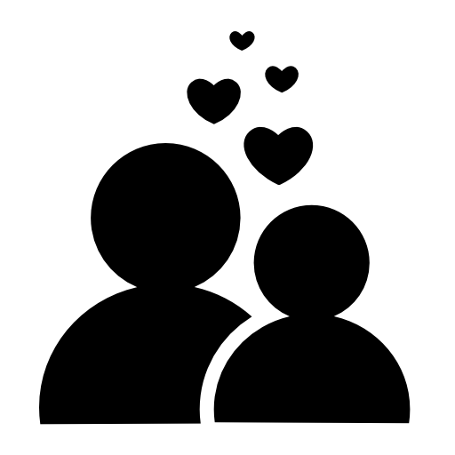 Couple in love with hearts