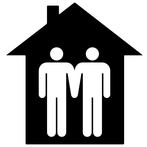 Male couple in home