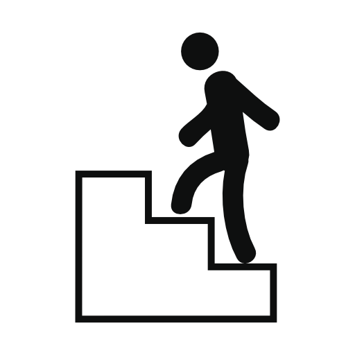 Person ascending by stairs