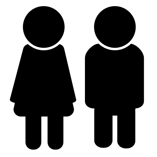 Man and woman standing silhouette