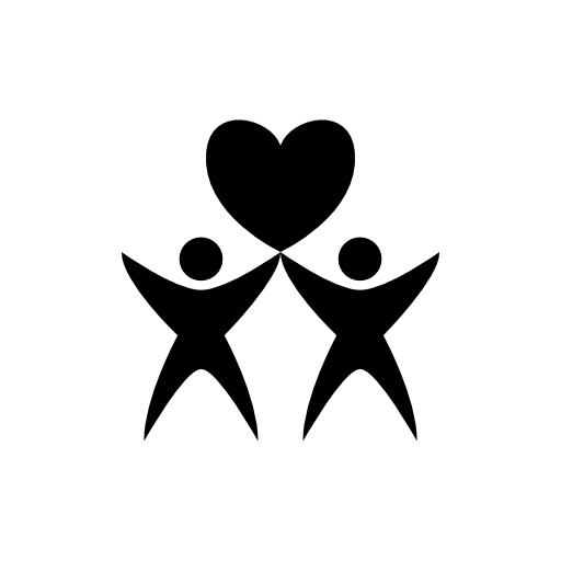 Two human with a heart