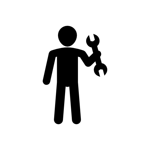 Male silhouette holding wrench